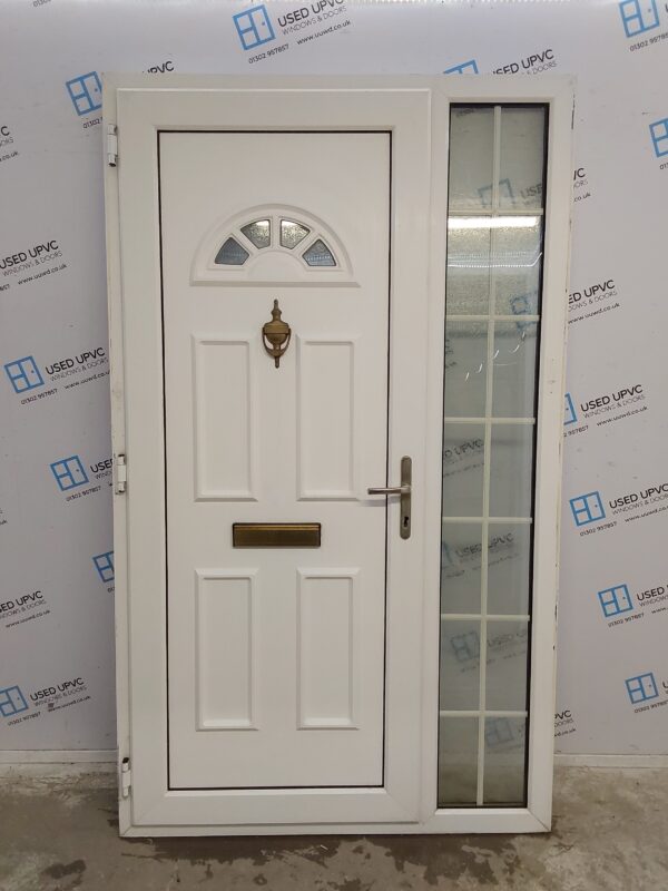 Used White Upvc Front Door And Side Panel (Outwards Opening) 1280mm x 2165mm DS010