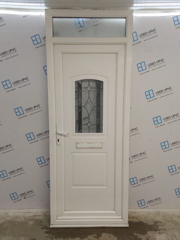 Used White Upvc Front Door And Toplight 905mm x 2400mm 0037