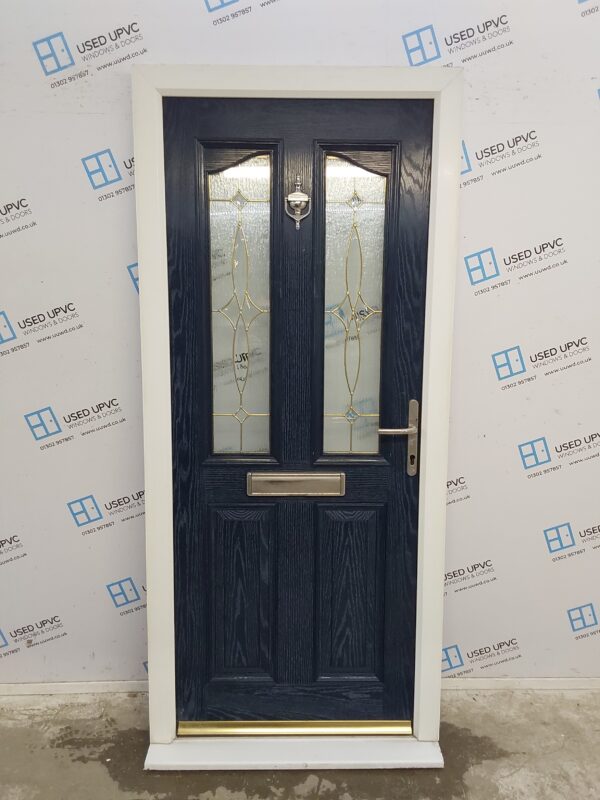 Used Dark Blue Composite Front Door 935mm x 2080mm C6074
