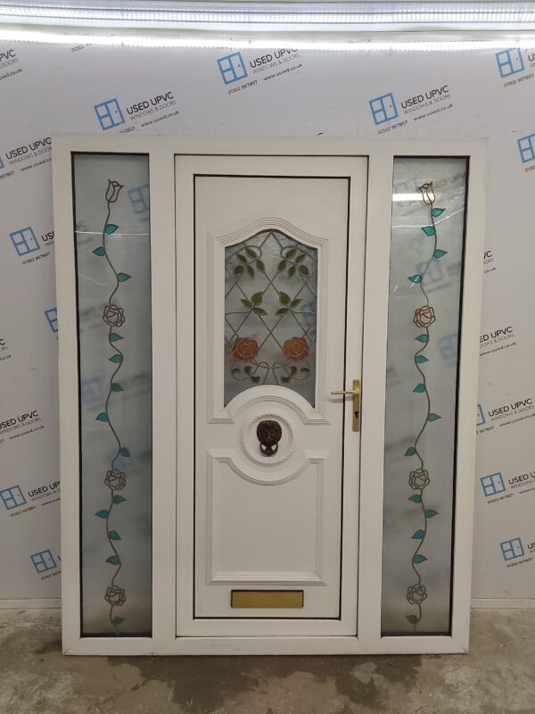 Used White Upvc Front Door And Side Panels 1645mm x 2050mm DS011