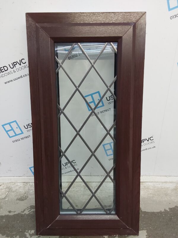 Used Rosewood Upvc Window 505mm x 1020mm C3047
