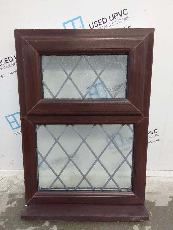 Used Rosewood Upvc Window 620mm x 890mm C3058