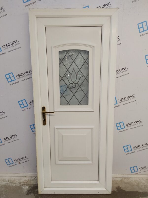 Used White Upvc Back Door 855mm x 1995mm 0823