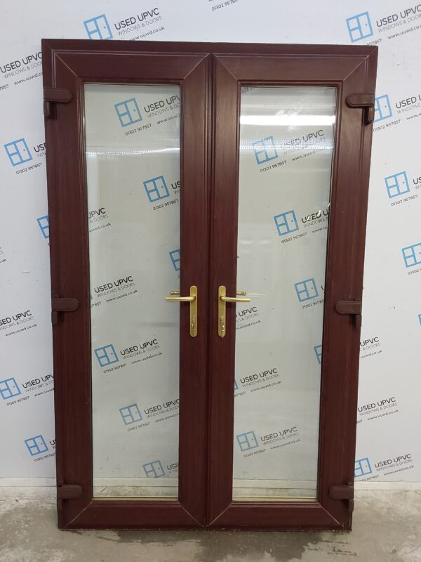 Used Rosewood Upvc French Doors 1320mm x 2070mm EA8