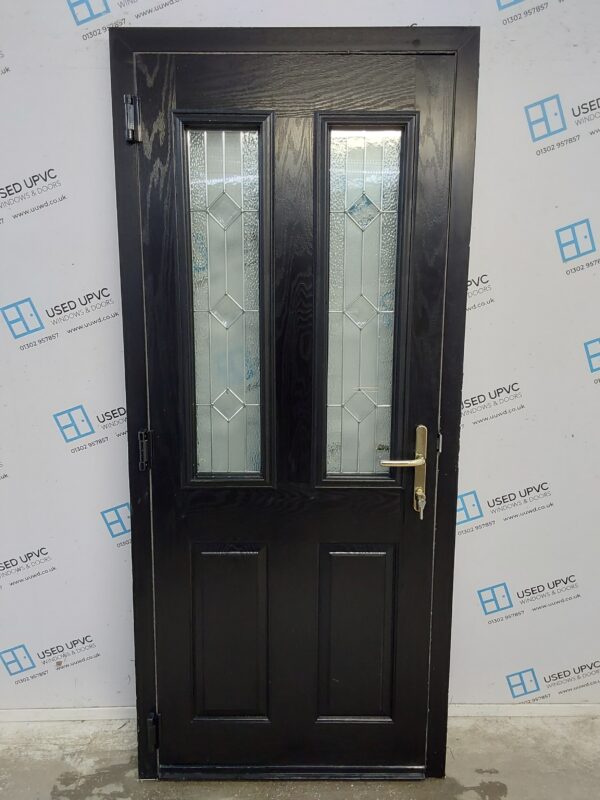 Used Black Composite Door 895mm x 2040mm (outwards opening) 0627