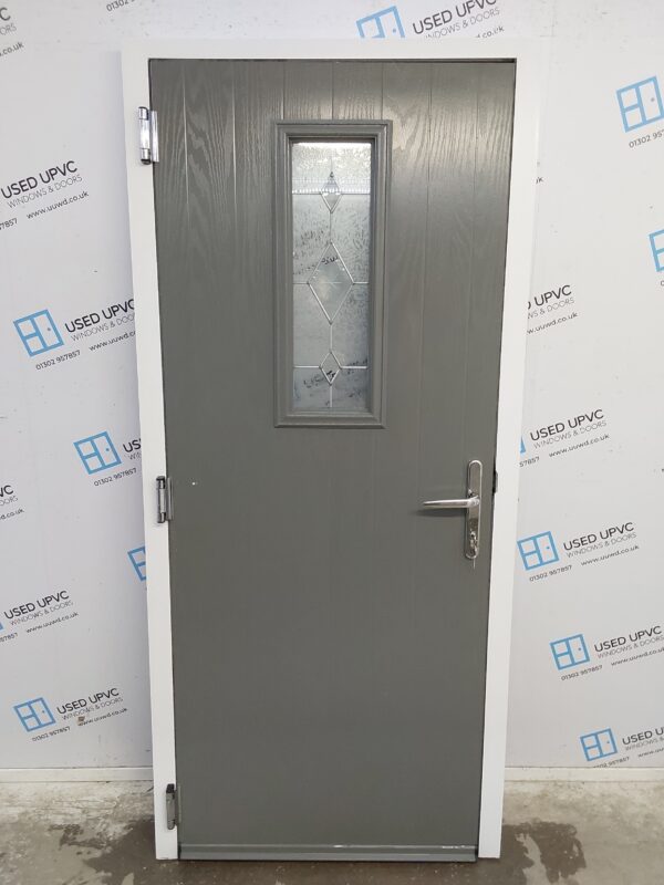 Ex-display Olive Grey Composite Door (Outwards Opening) 890mm x 1965mm C1ND88