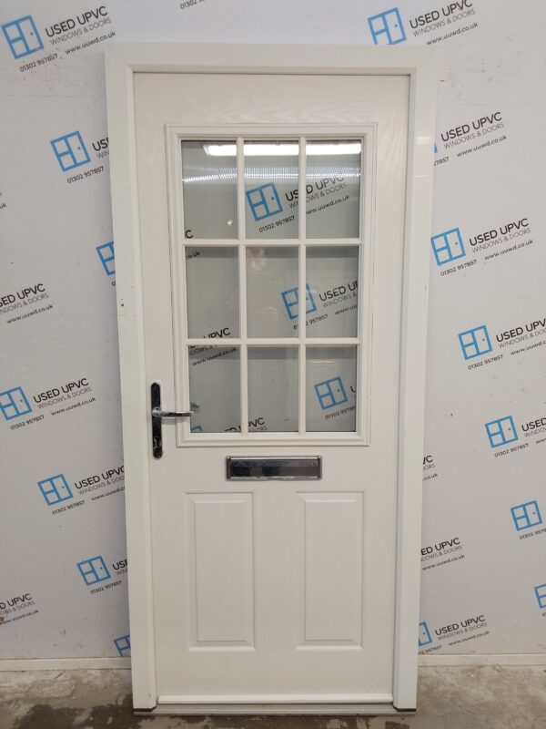 Used White Composite Front Door 935mm x 2090mm 0475