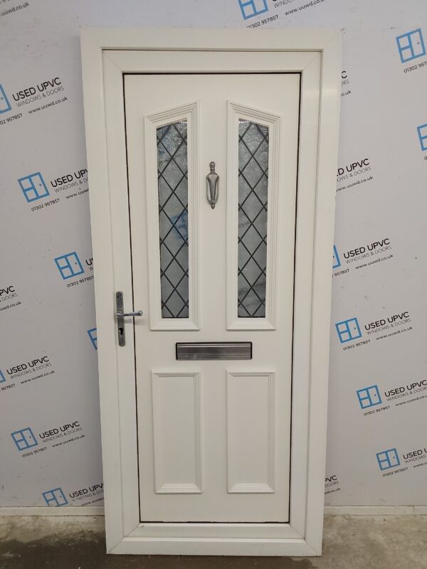 Used White Upvc Front Door 900mm x 2045mm 0436