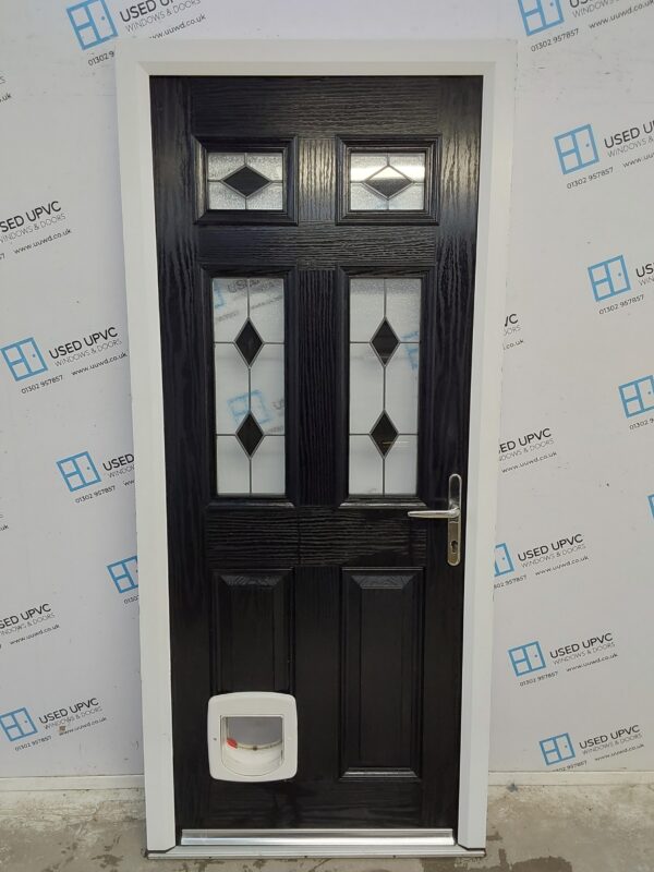 Used Black Composite Door 915mm x 2070mm 0028