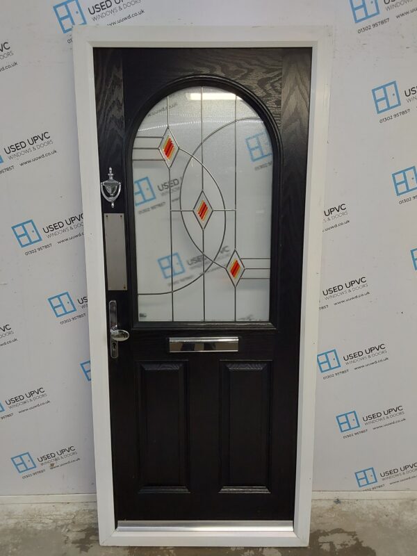 Used Black Composite Front Door 905mm x 2070mm C7D024