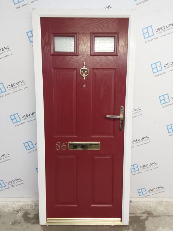 Used Red Composite Front Door 895mm x 2030mm 0400