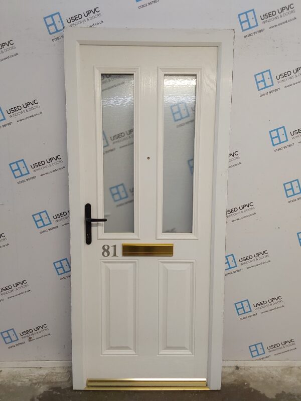 Used White Composite Front Door 900mm x 2085mm 0097