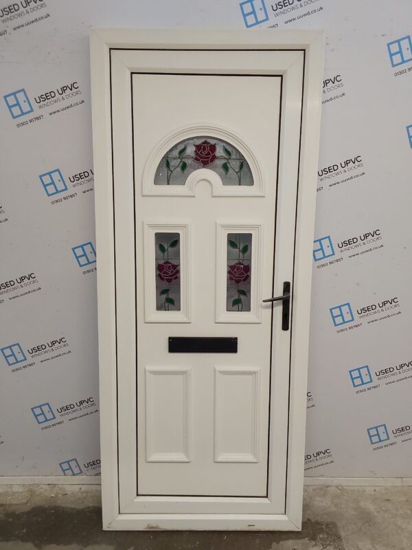 Used White Upvc Front Door 880mm x 2075mm 0120
