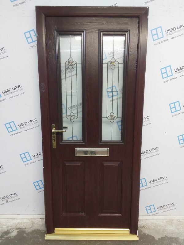 Used Rosewood Composite Front Door 880mm x 2020mm 0660