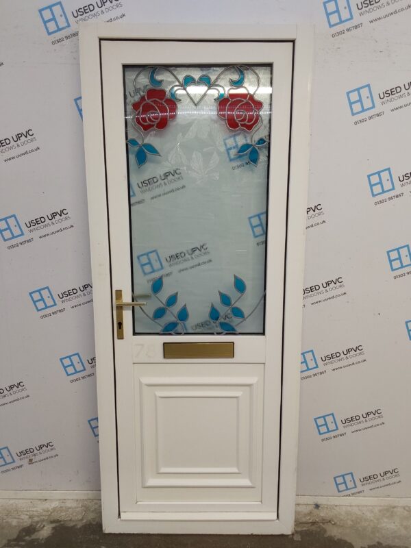 Used White Upvc Front Door 850mm x 2085mm 0054