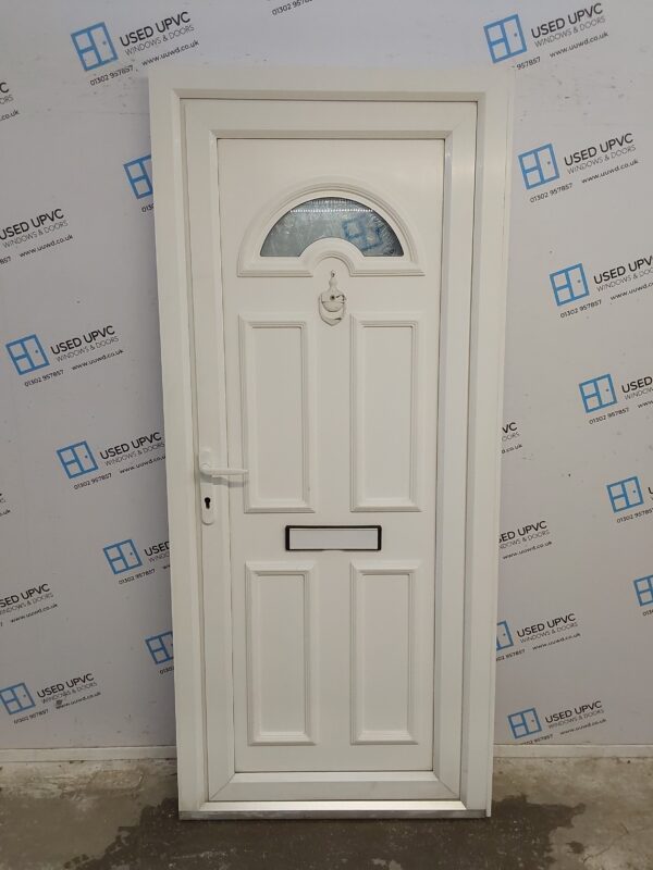 Used White Upvc Front Door 910mm x 2060mm (Reduce To 895mm) 0099