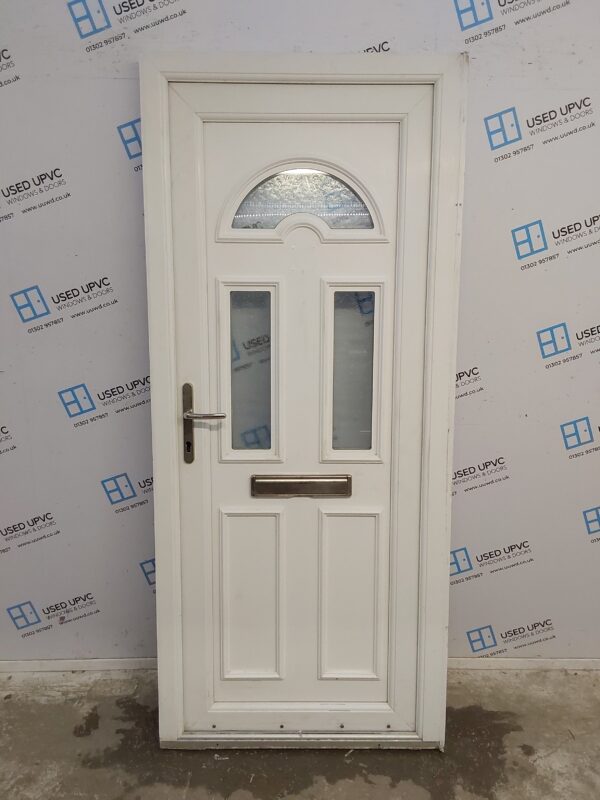 Used White Upvc Front Door 880mm x 2030mm (Reduce To 865mm) 0041