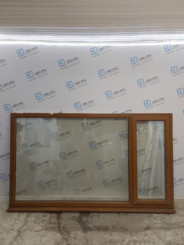 Used Oak Upvc Window 2385mm x 1400mm LW0035
