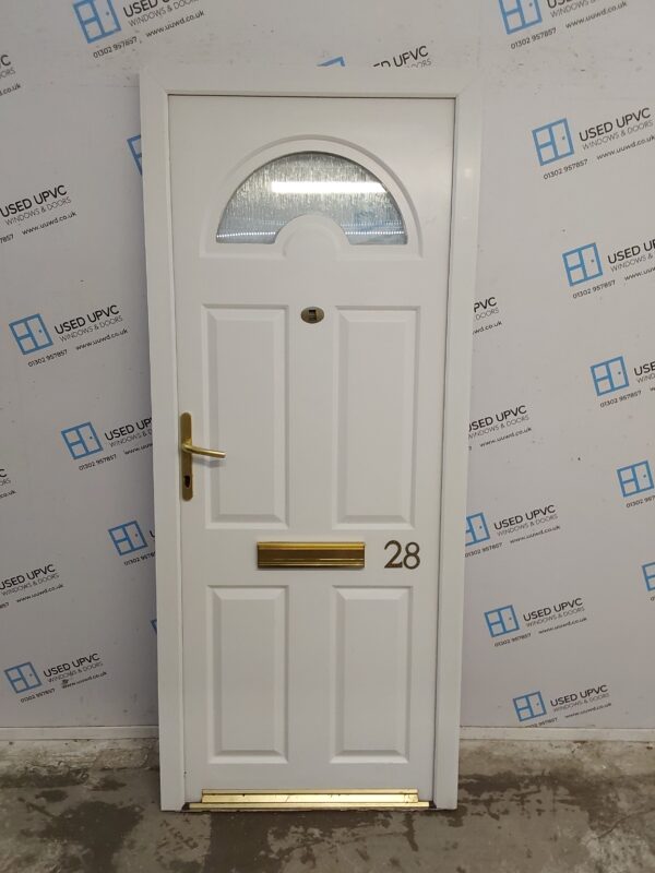Used White Upvc Front Door 850mm x 2015mm 0544