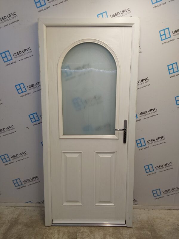 Used White Composite Back Door 920mm x 2070mm 0263