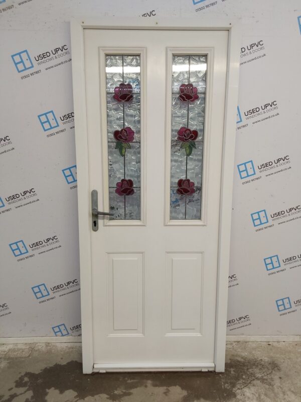 Used White Upvc Back Door 870mm x 2020mm 0189
