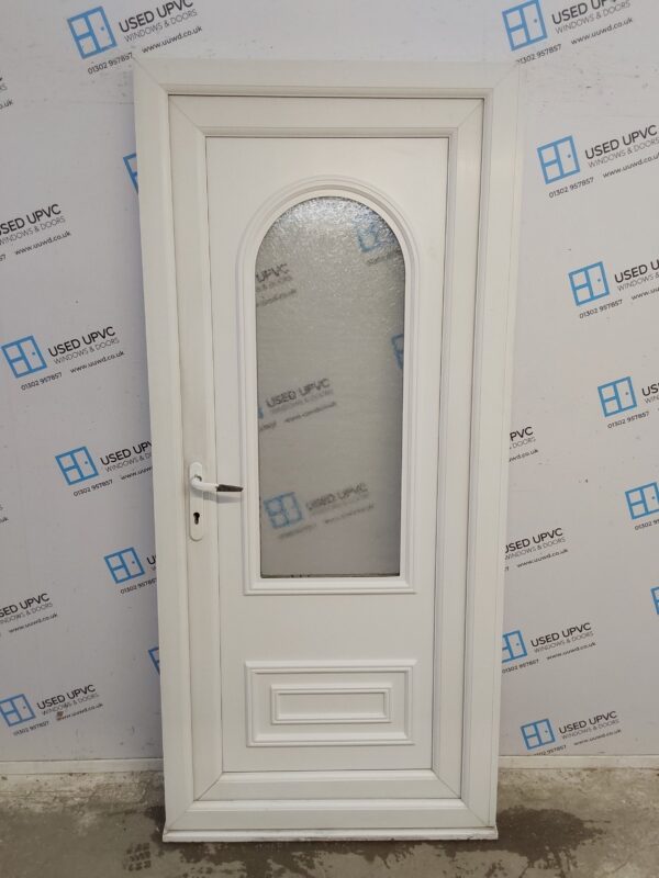 Used White Upvc Back Door 930mm x 2050mm (Reduce To 910mm) 0599