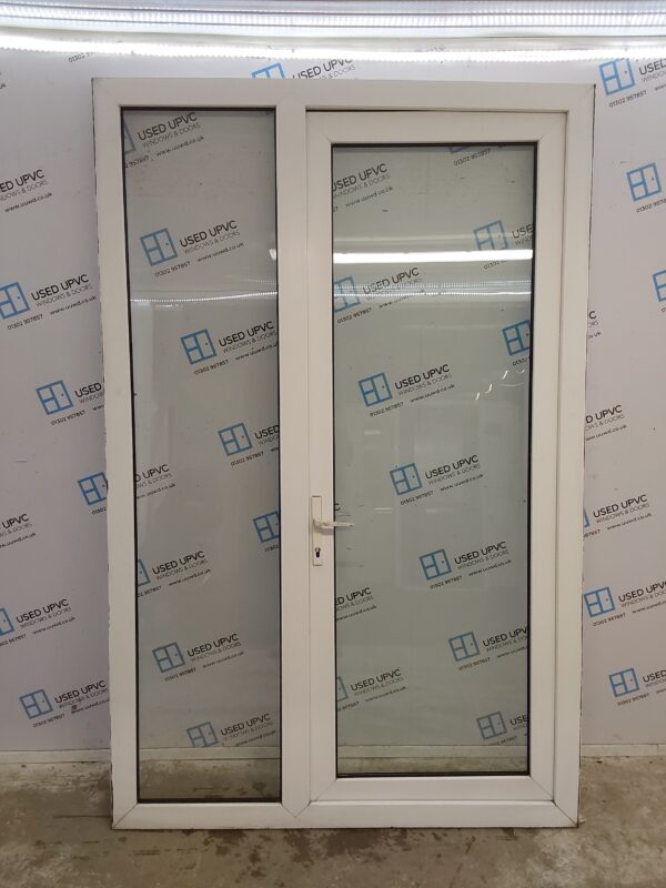 Used White Upvc Full Glass Door And Side Panel 1480mm x 2290mm DS004