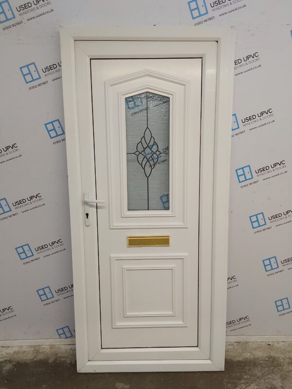 Used White Upvc Front Door 930mm x 2040mm (Reduce To 910mm) 0764