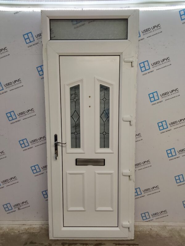Used White Upvc Front Door And Toplight 920mm x 2350mm (reduce to 895mm) 0740 - Image 2