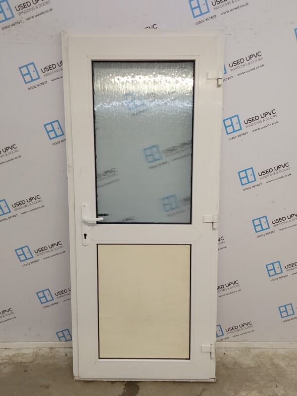 Used White Upvc Back Door 865mm x 2035mm 0690 - Image 2