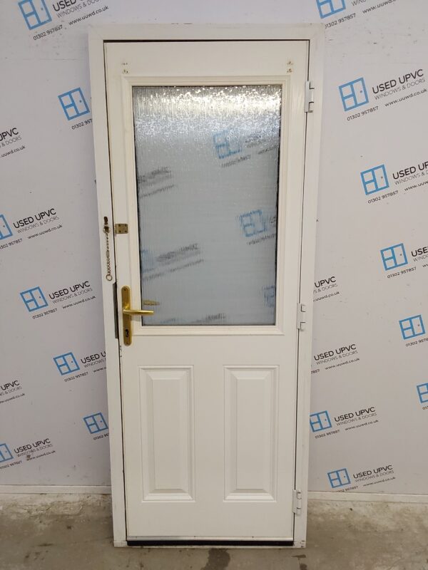 Used White Composite Back Door 820mm x 2070mm 0669 - Image 2