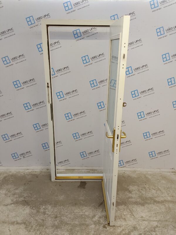 Used White Composite Back Door 820mm x 2070mm 0669 - Image 3
