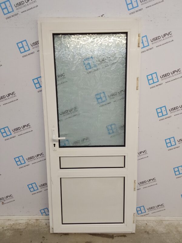 Used White Upvc Back Door 870mm x 2035mm 0607 - Image 2