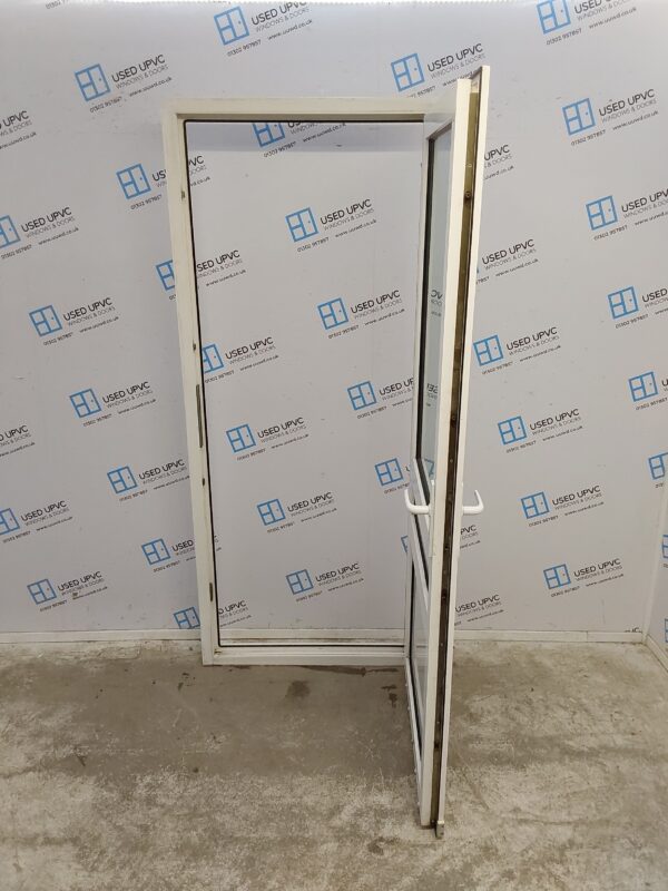 Used White Upvc Back Door 870mm x 2035mm 0607 - Image 3