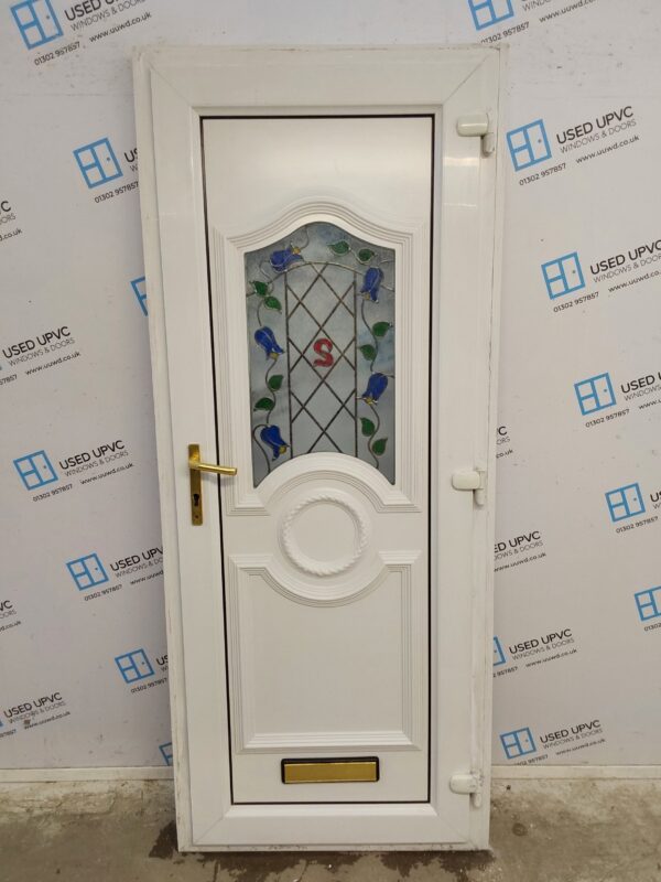 Used White Upvc Front Door 855mm x 2055mm (reduce to 835mm) 0399 - Image 2
