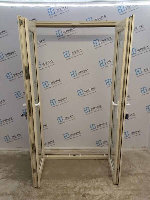 Used Cream Upvc French Doors (Outwards Opening) 1185mm x 2045mm EA1 - Image 2