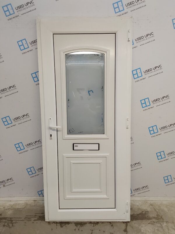 Used White Upvc Front Door 905mm x 2060mm (Reduce To 890mm) 0789 - Image 2