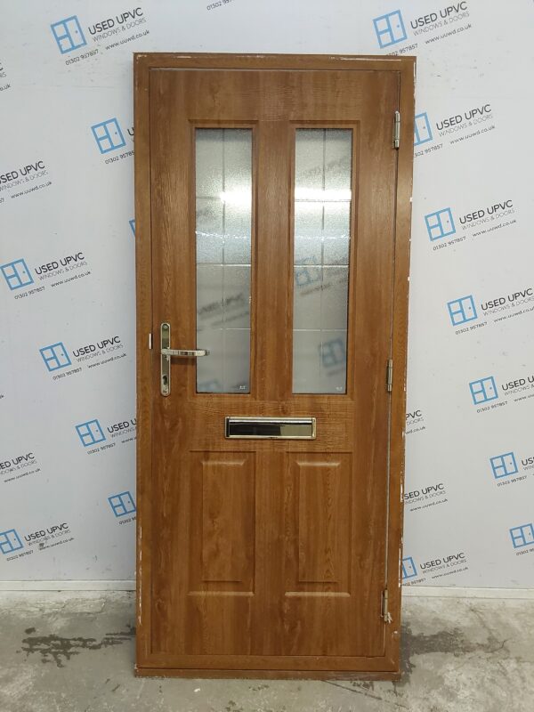 Used Oak Composite Front Door 905mm x 2085mm 0694 - Image 2