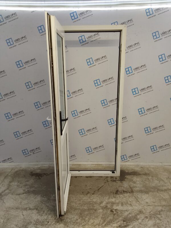 Used White Upvc Back Door 850mm x 2050mm (Reduce To 835mm) 0579 - Image 3