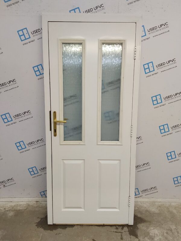 Used White Upvc Back Door 860mm x 1995mm (Reduce To 1975mm) 0094 - Image 2