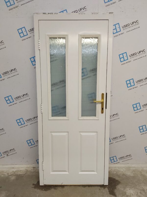 Used White Upvc Back Door 850mm x 2005mm (Reduce To 1985mm) C6003 - Image 2