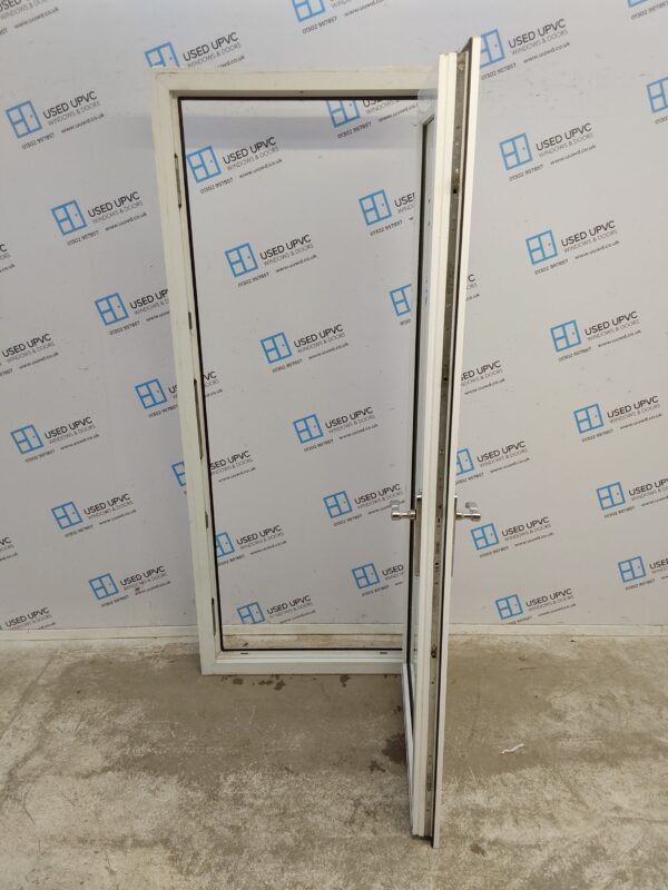 Used White Upvc Full Glass Back Door 840mm x 2030mm 0803 - Image 3