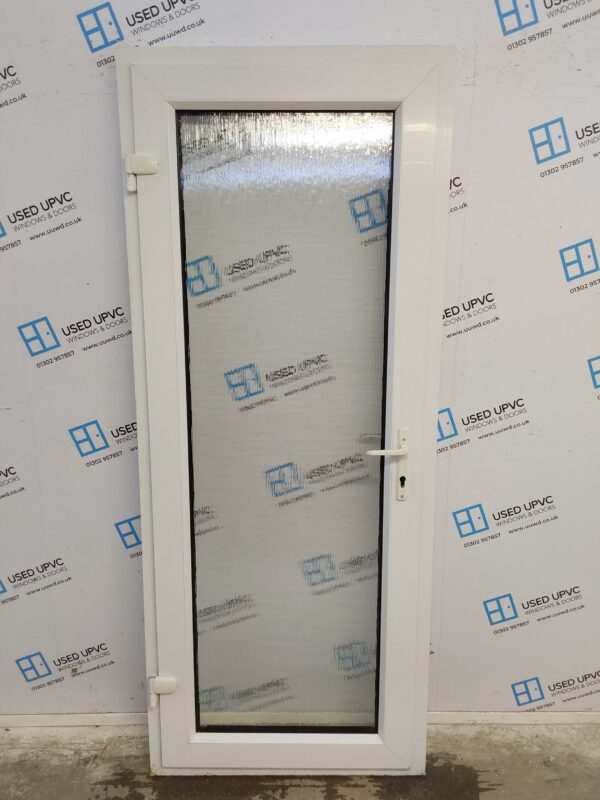 Used White Upvc Full Glass Back Door 840mm x 2055mm 0584 - Image 2