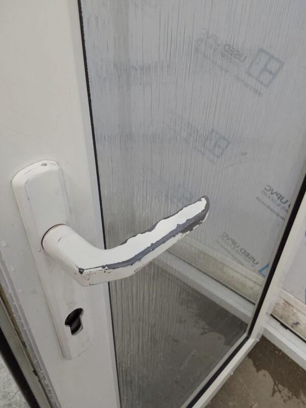 Used White Upvc Full Glass Back Door 840mm x 2055mm 0584 - Image 5