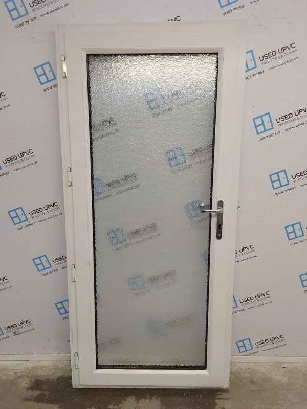 Used White Upvc Full Glass Back Door 935mm x 2025mm (reduce to 920mm) 0394 - Image 2