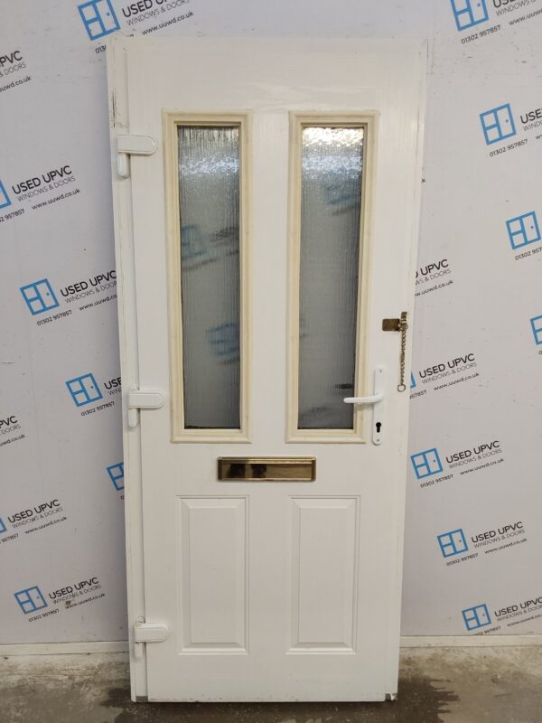 Used Red Composite Front Door 885mm x 2055mm (reduce to 870mm) 0364 - Image 2