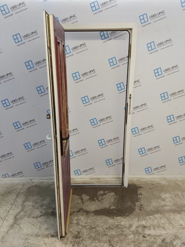 Used Red Composite Front Door 885mm x 2055mm (reduce to 870mm) 0364 - Image 3