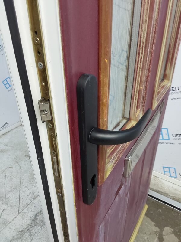 Used Red Composite Front Door 885mm x 2055mm (reduce to 870mm) 0364 - Image 7