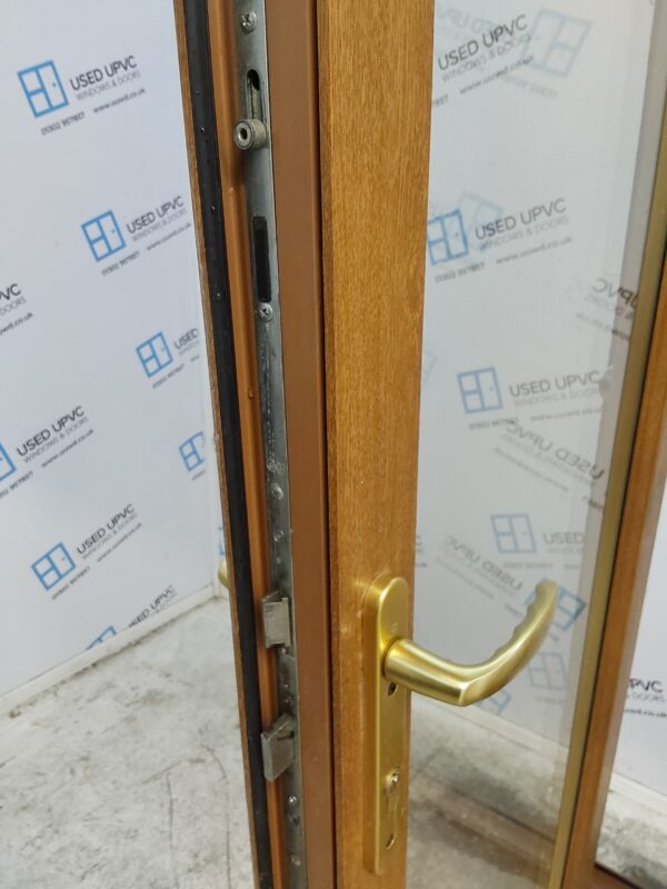 Used Oak Upvc French Doors 1565mm x 2125mm (reduce to 1535mm) EA1 - Image 9