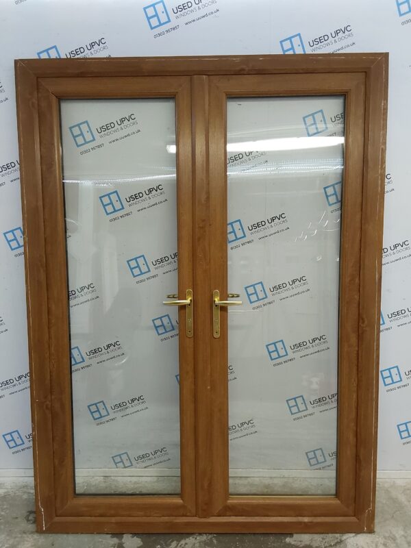 Used Oak Upvc French Doors 1565mm x 2125mm (reduce to 1535mm) EA1 - Image 2